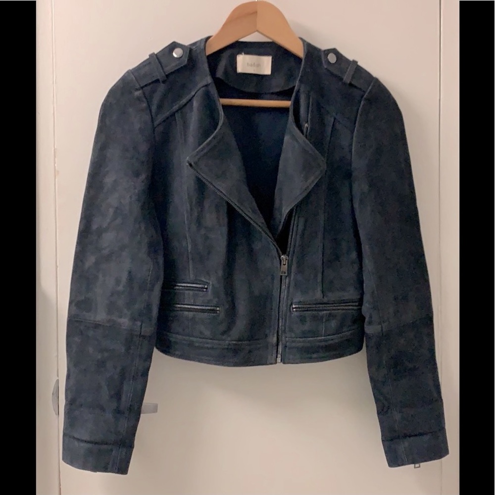 ba&sh brand new suede biker leather jacket size s